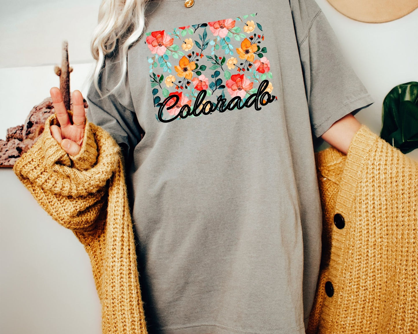 Trendy Floral State Tee