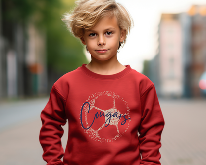 Personalized Faded Soccer Ball Sweatshirt Youth Size