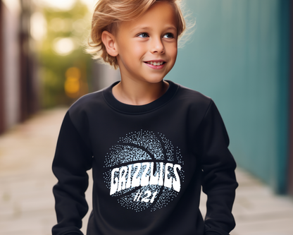 New Font Faded Basketball Sweatshirt Youth Size