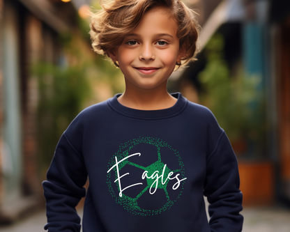 Personalized Faded Soccer Ball Sweatshirt Youth Size