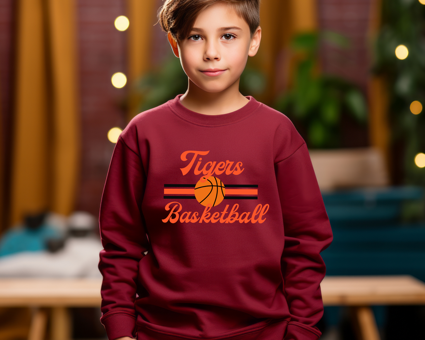 Retro Basketball Sweatshirt Youth Size