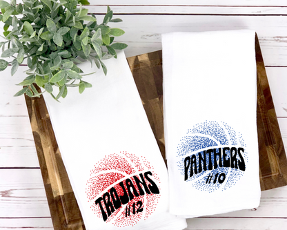 New Font Faded Basketball Tea Towel