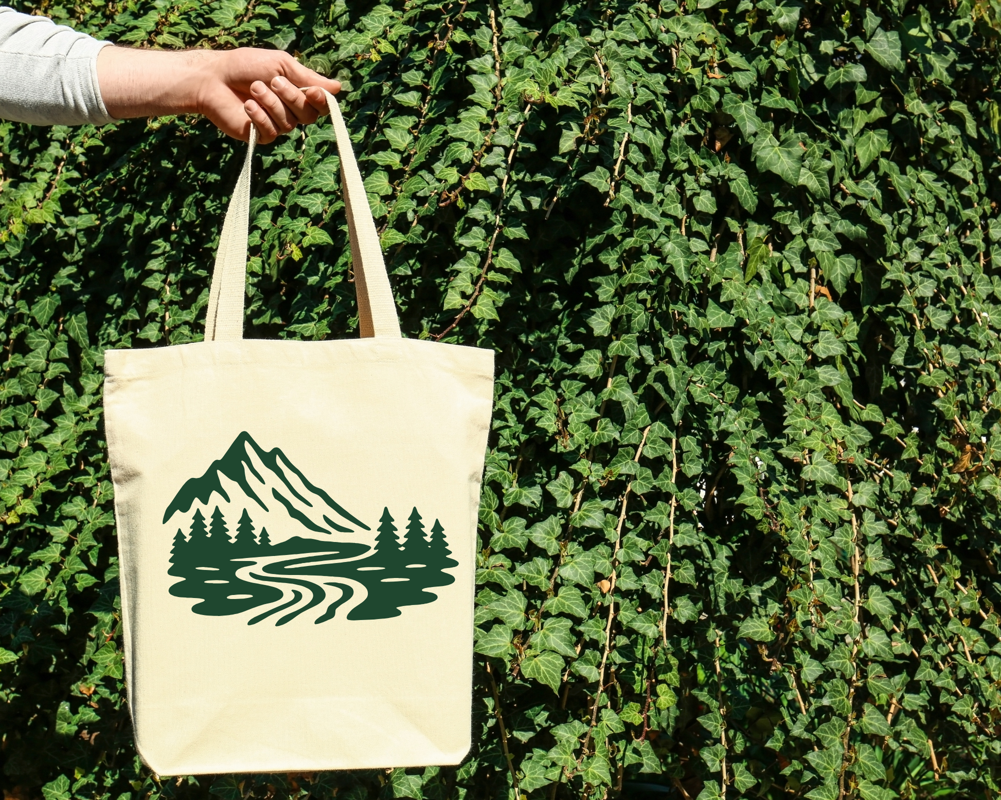 Walk With Me | Moses 6:34 | Green Image Tote Bags La Bella Rose Boutique