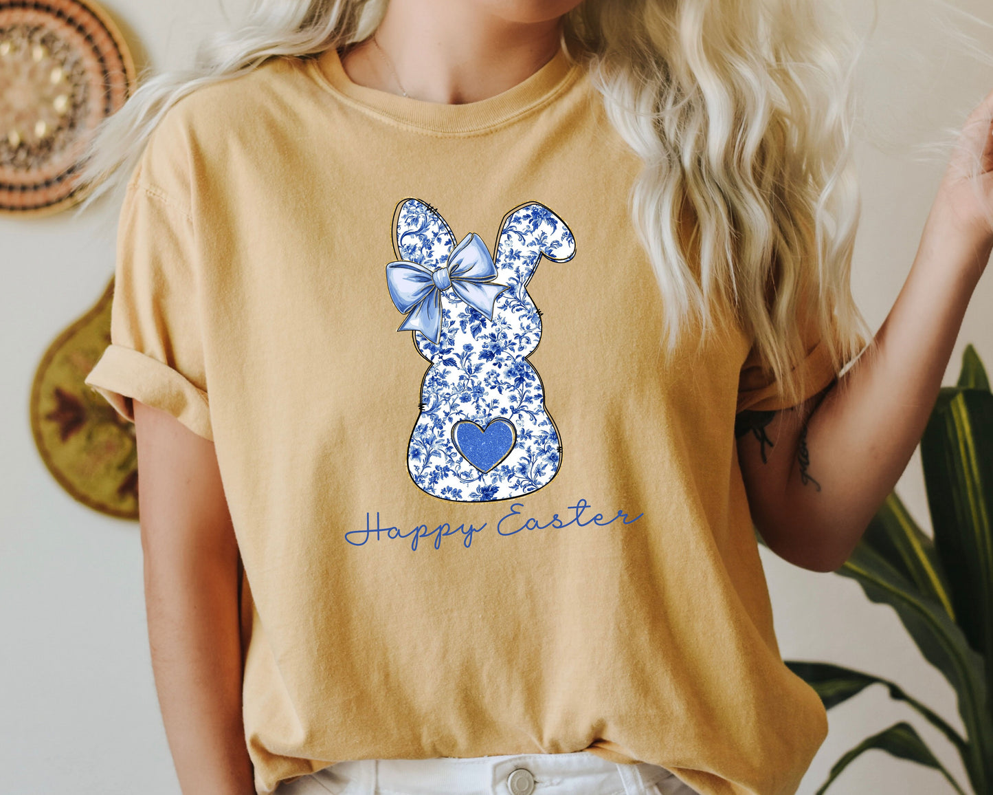 Happy Easter Bunny T-Shirt, Coquette Easter, Cute Bunny Tee, Rabbit Tshirt, Easter Bunny Shirt, Easter Gift, Rabbit Tee, Bunny Shirt for Mom