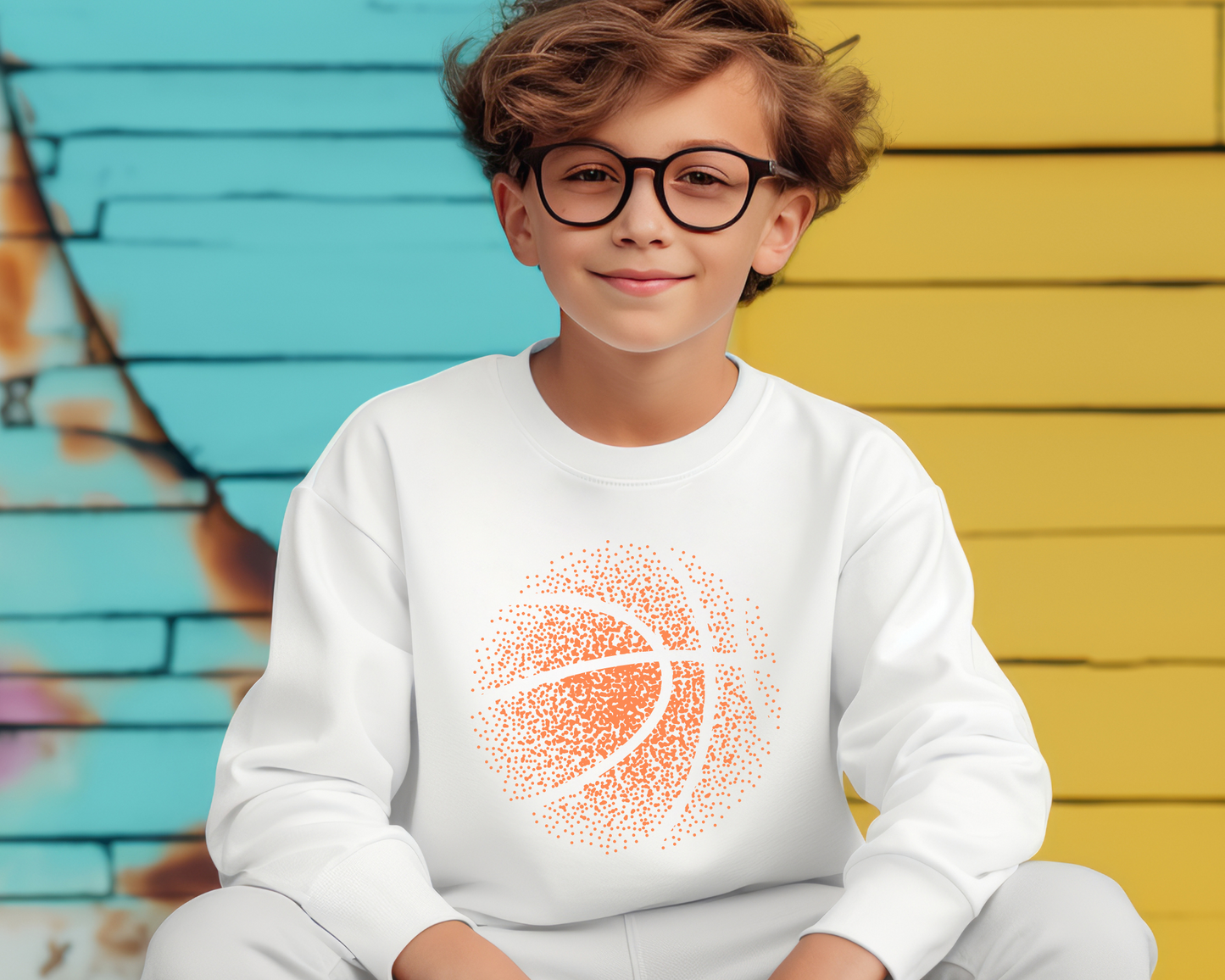 Faded Basketball Sweatshirt Youth Size