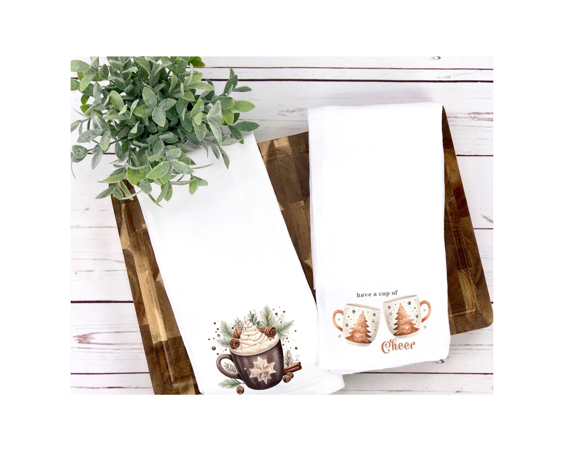 Festive Christmas Mug Tea Towel La Bella Rose Boutique