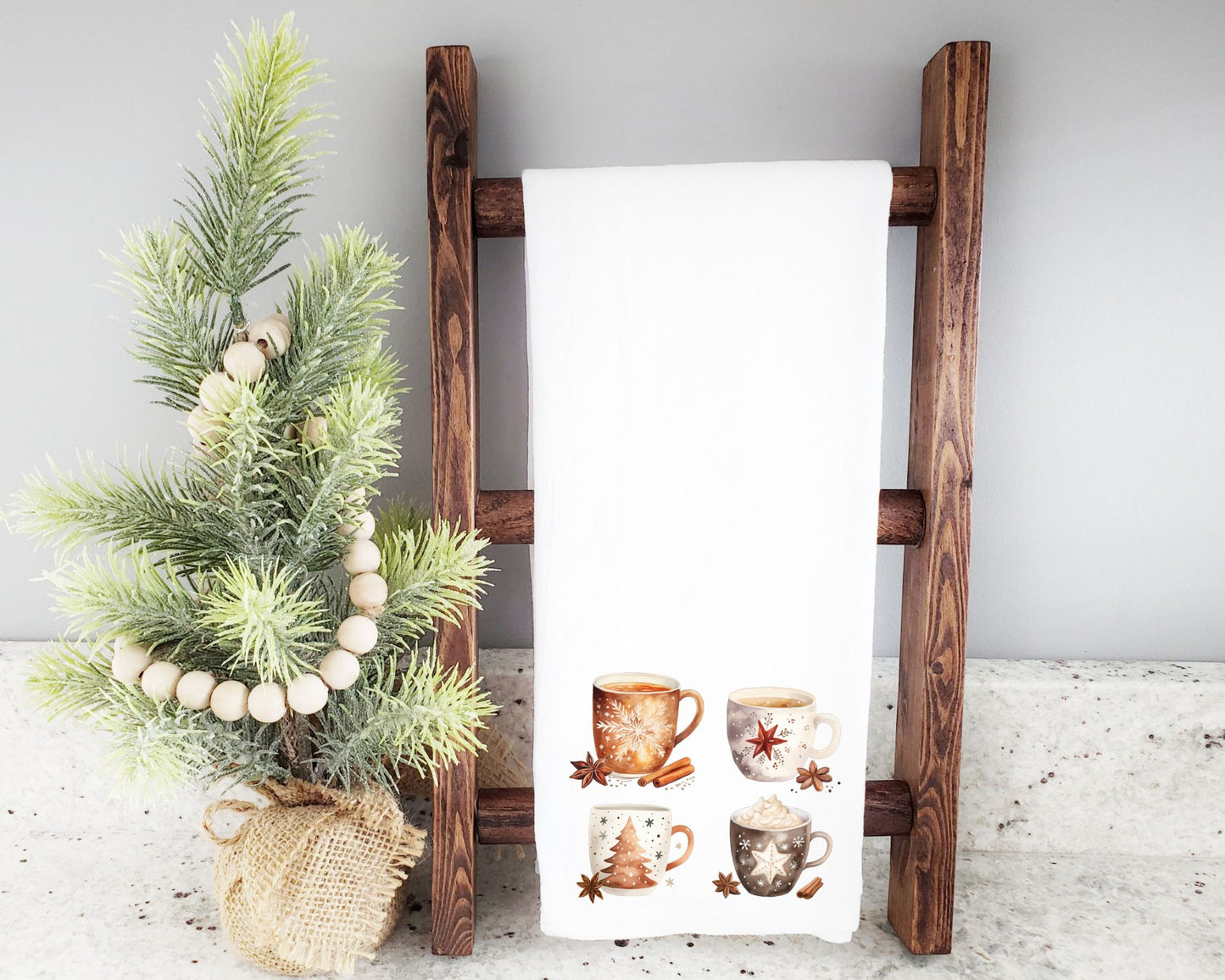 Festive Christmas Mug Tea Towel La Bella Rose Boutique