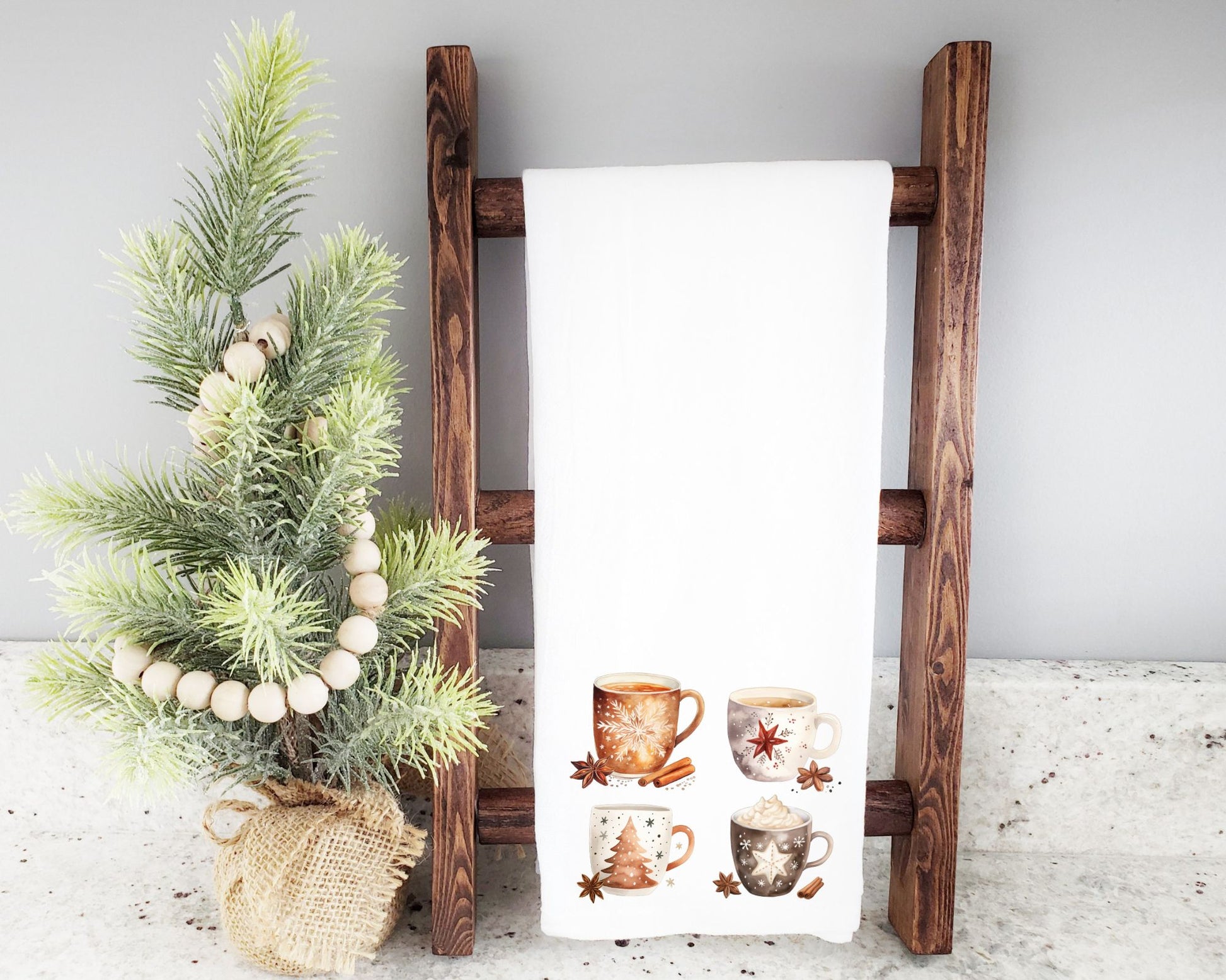 Festive Christmas Mug Tea Towel La Bella Rose Boutique