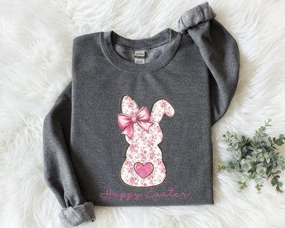 Happy Easter Bunny Sweatshirt, Rabbit Tee, Cute Easter Crewneck, Bunny Ears Sweater, Easter Day Gift, Rabbit Easter, Easter Egg Hunt Shirt