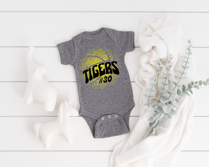 New Font Faded Basketball Baby Bodysuit