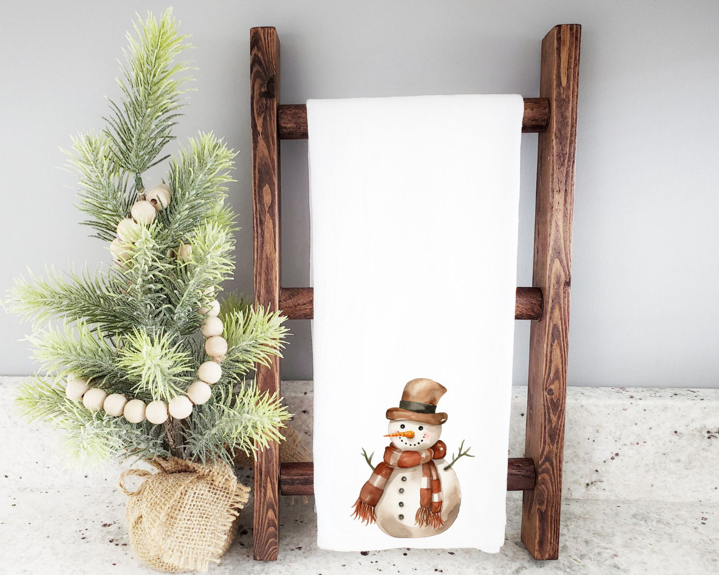 Rustic Snowman Tea Towel La Bella Rose Boutique