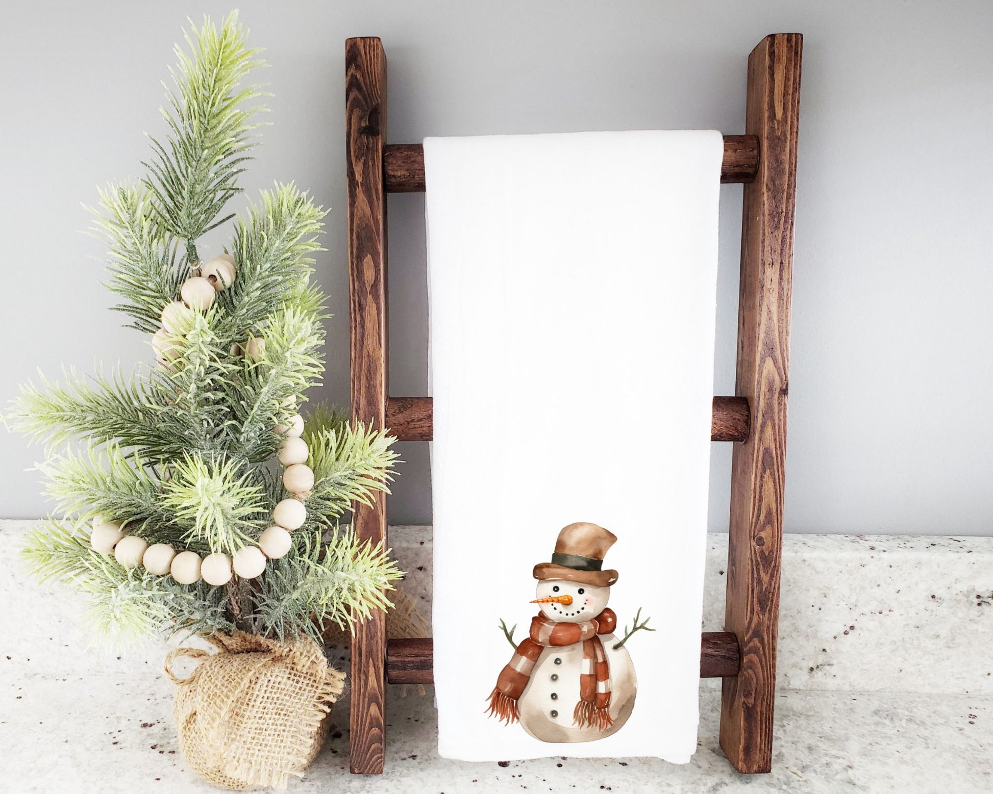 Rustic Snowman Tea Towel La Bella Rose Boutique