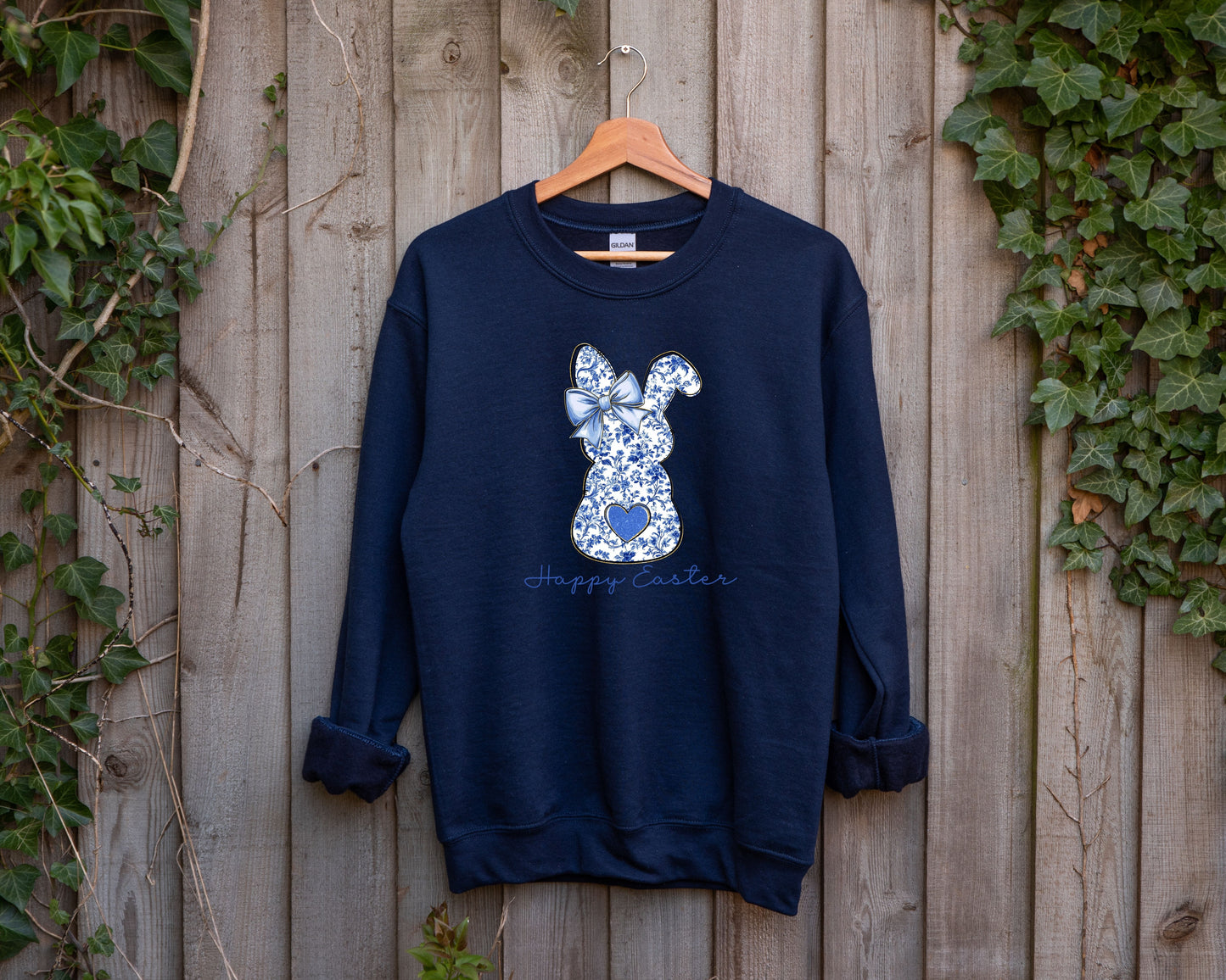 Happy Easter Bunny Sweatshirt, Rabbit Tee, Cute Easter Crewneck, Bunny Ears Sweater, Easter Day Gift, Rabbit Easter, Easter Egg Hunt Shirt