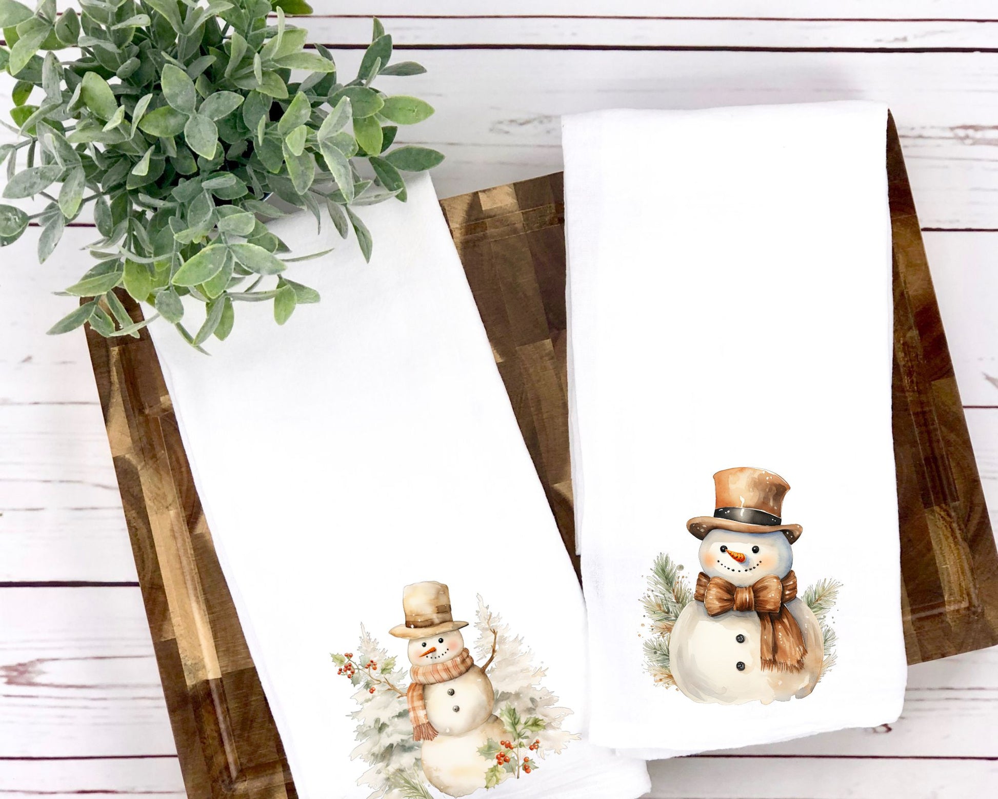 Rustic Snowman Tea Towel La Bella Rose Boutique