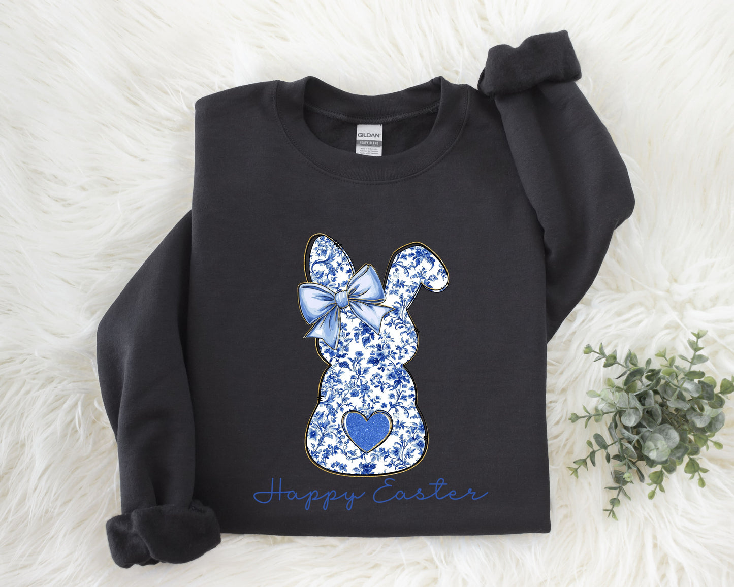 Happy Easter Bunny Sweatshirt, Rabbit Tee, Cute Easter Crewneck, Bunny Ears Sweater, Easter Day Gift, Rabbit Easter, Easter Egg Hunt Shirt