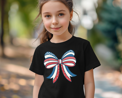 Youth 4th of July Bow Tees