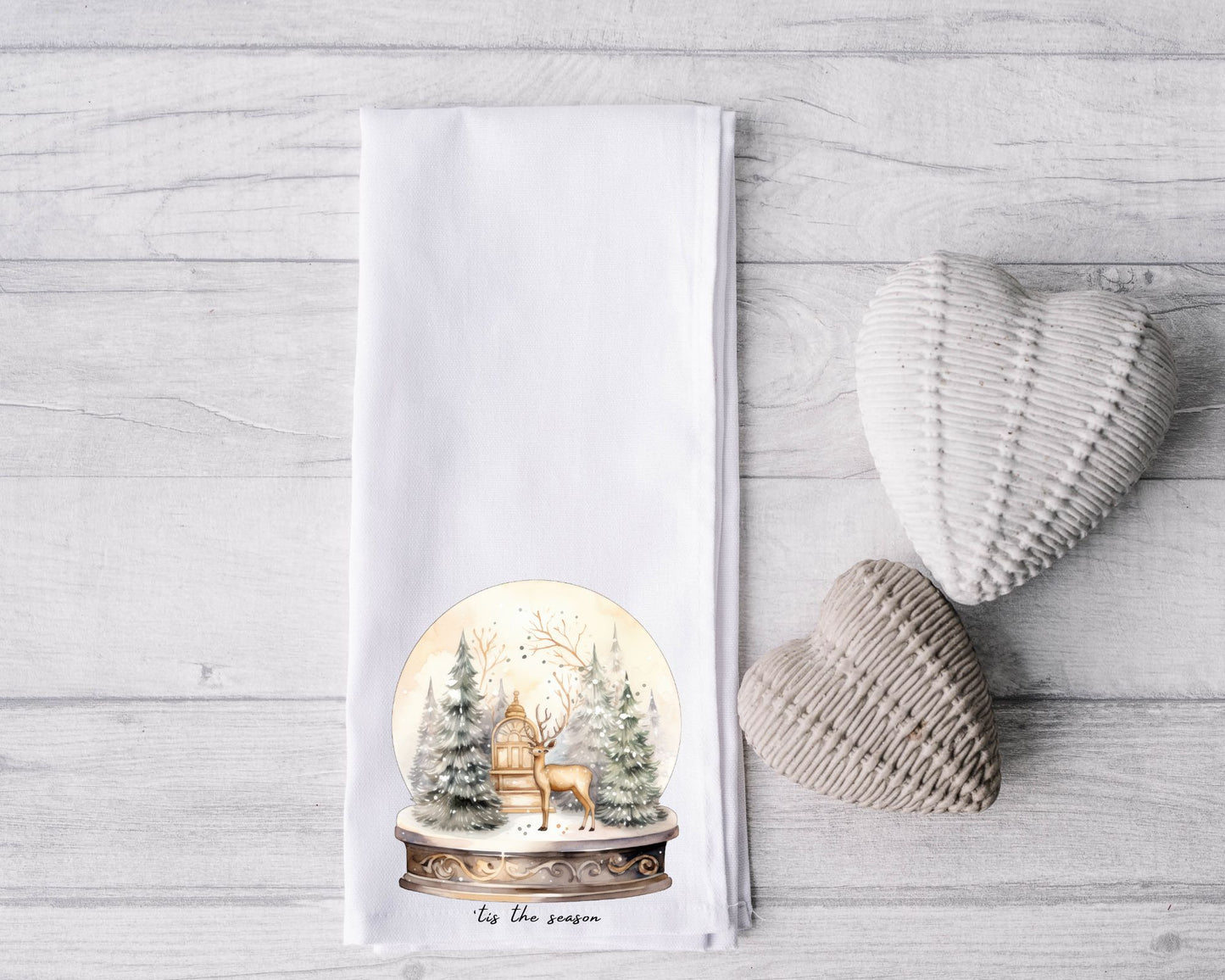 Festive Snow Globe Kitchen Towel La Bella Rose Boutique