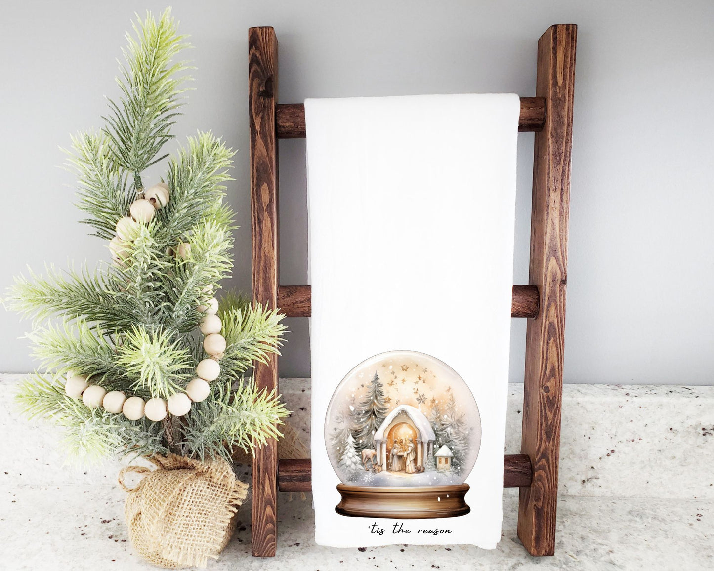 Festive Snow Globe Kitchen Towel La Bella Rose Boutique