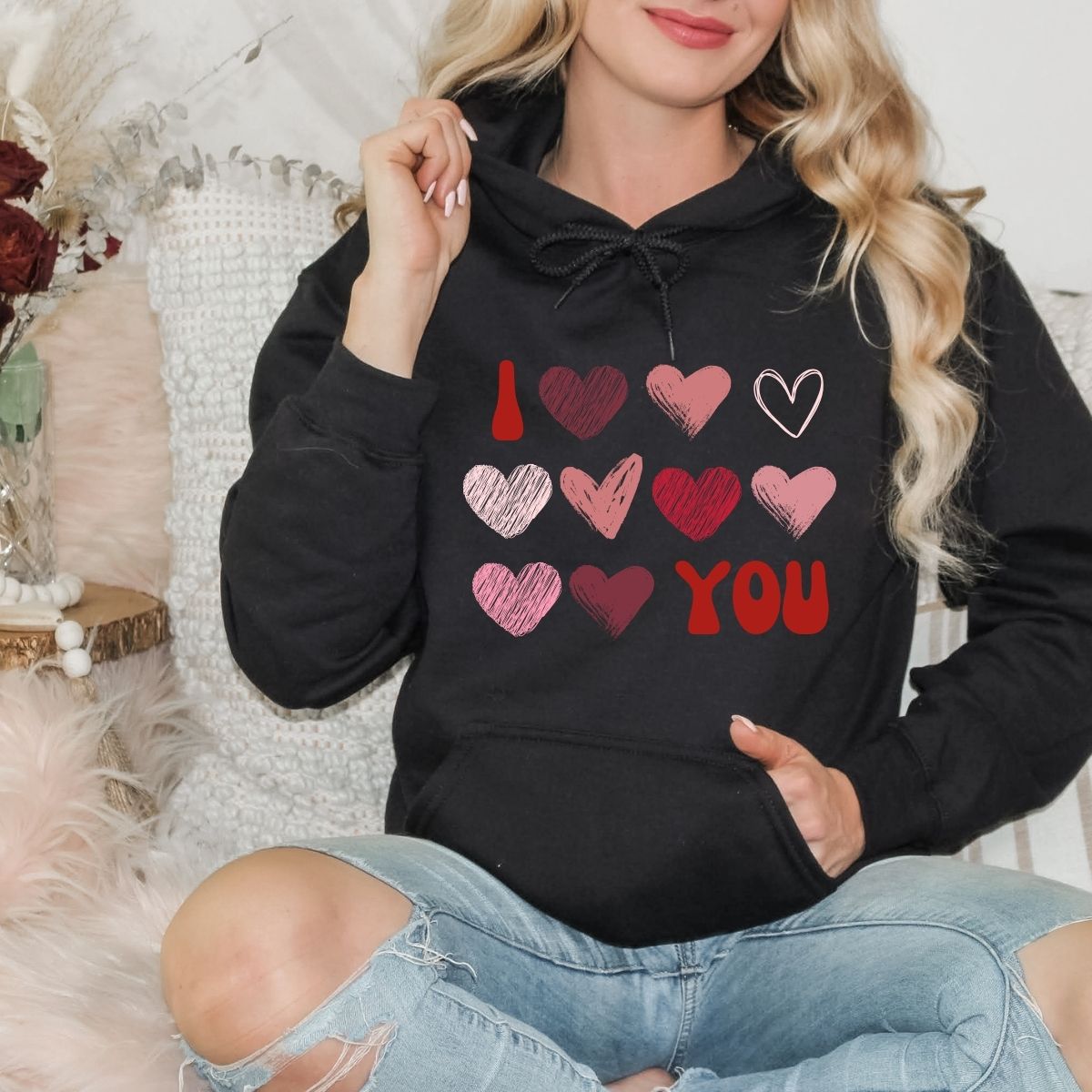 Cute Valentines Hoodie La Bella Rose Boutique