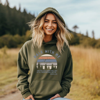 Walk With Me | Moses 6:34 | Foot Steps Hoodie rainbow La Bella Rose Boutique