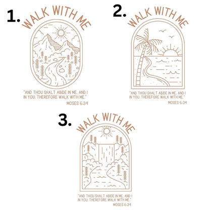 Walk With Me | Moses 6:34 | Sunset Sweatshirt Minimalist La Bella Rose Boutique