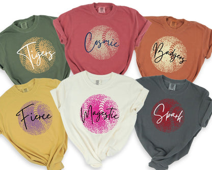 Personalized Faded Softball Tee