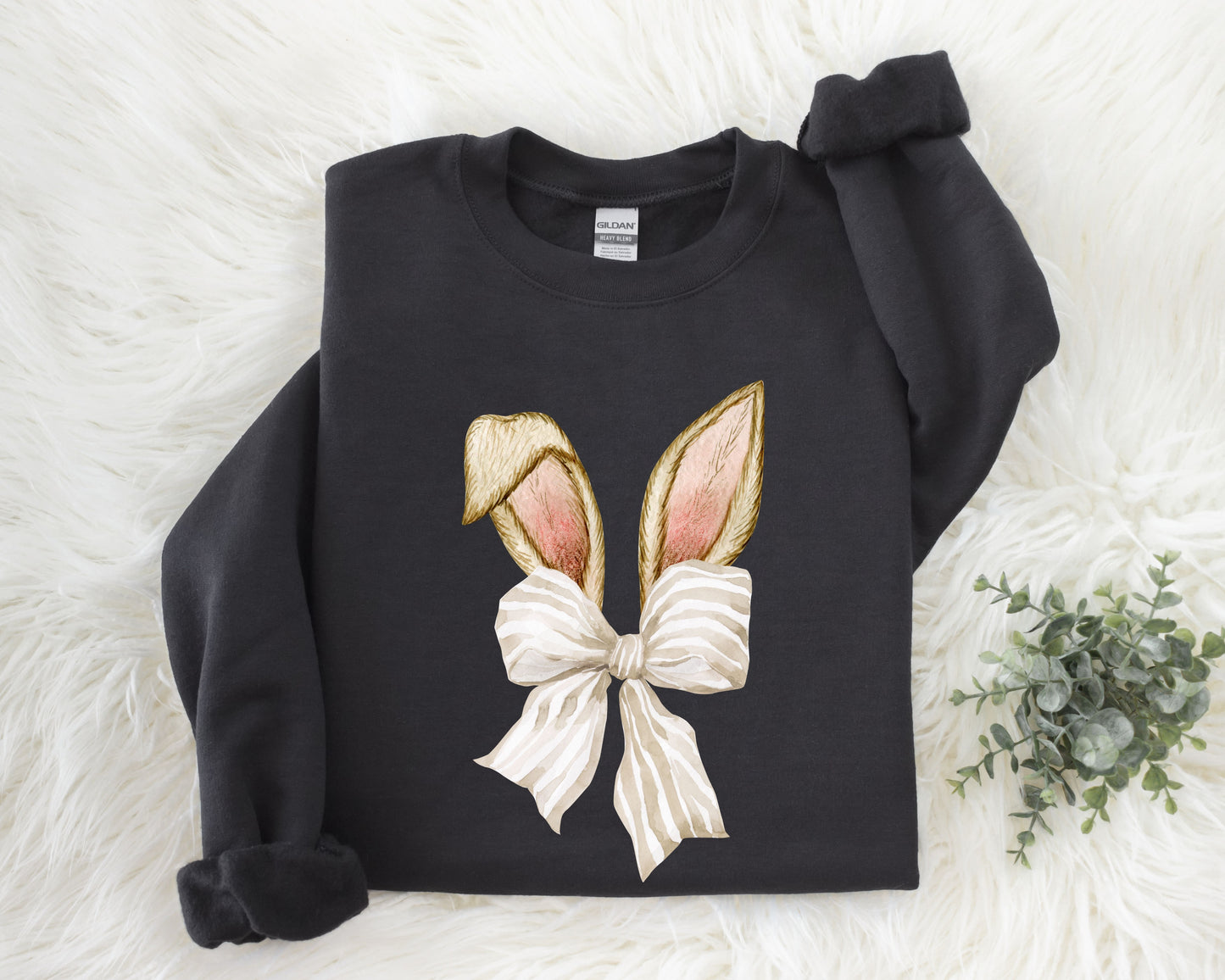 Easter Coquette Bow Cute Sweatshirt, Coquette Bunny Ears Crewneck, Bunny Bow Shirt, Easter Coquette for Mom, Mom Easter Shirt, Easter Bunny