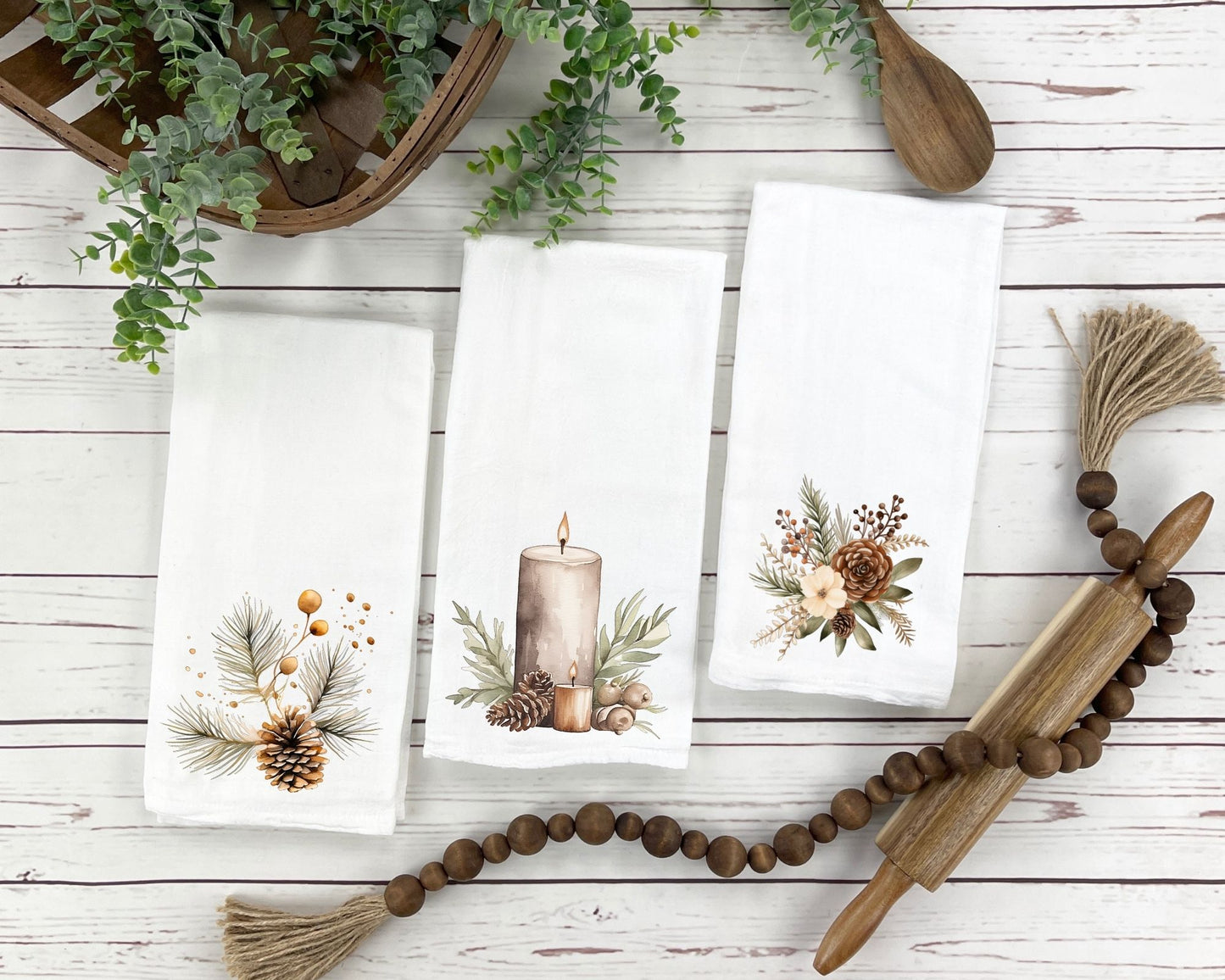 Elegant Holiday Tea Towel La Bella Rose Boutique