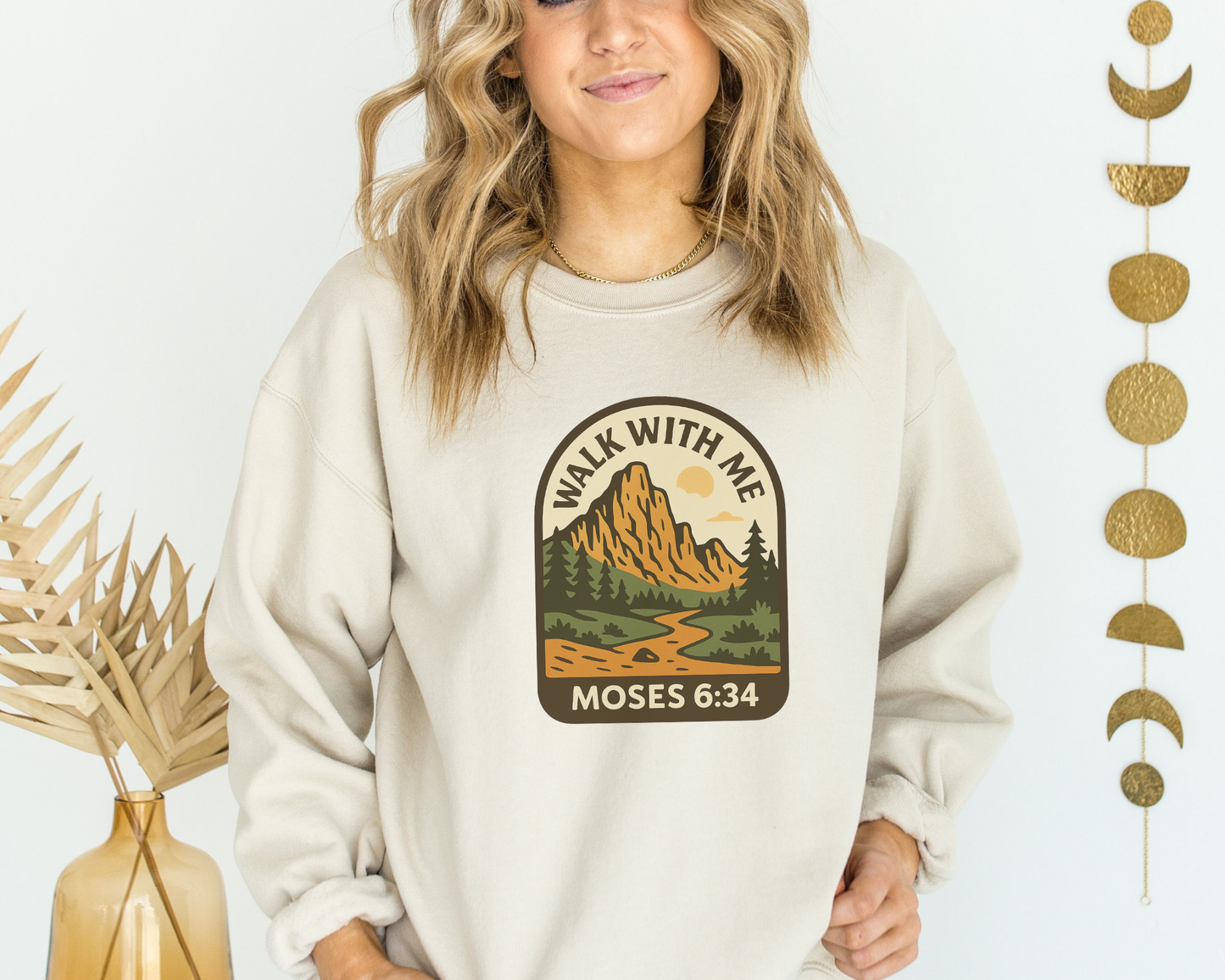 2026 Girls Camp | Walk With Me | Moses 6:34 | Mountain Range Sweatshirt La Bella Rose Boutique