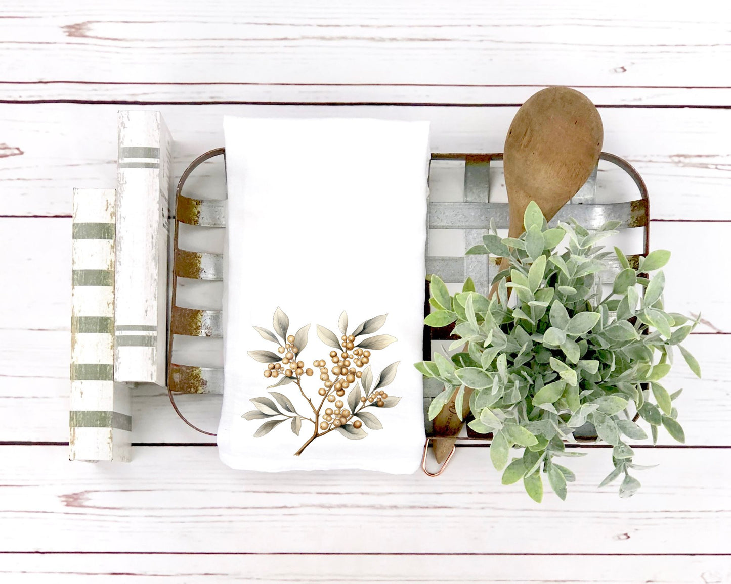 Elegant Holiday Tea Towel La Bella Rose Boutique