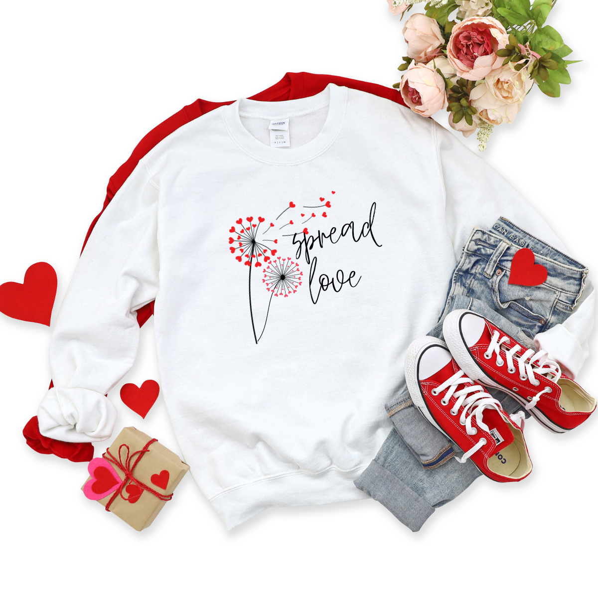 Cute Valentine sweatshirts La Bella Rose Boutique