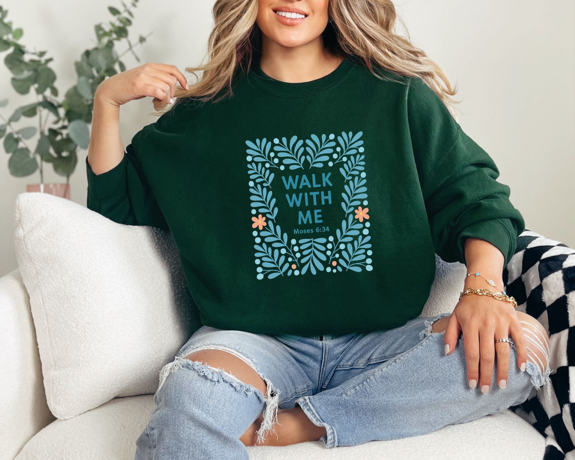 2026 Girls Camp | Walk With Me | Moses 6:34 | Mountain Range Sweatshirt La Bella Rose Boutique