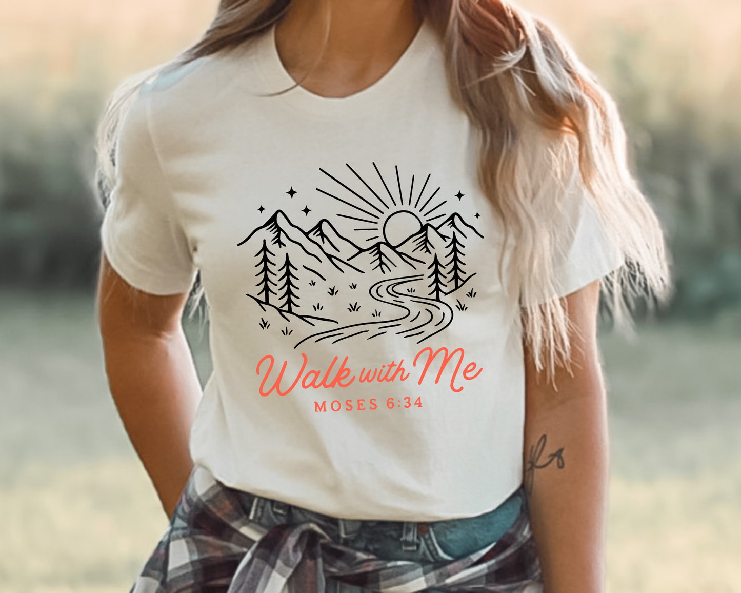 2026 Girls Camp | Walk With Me | Moses 6:34 | Minimalist Tees La Bella Rose Boutique