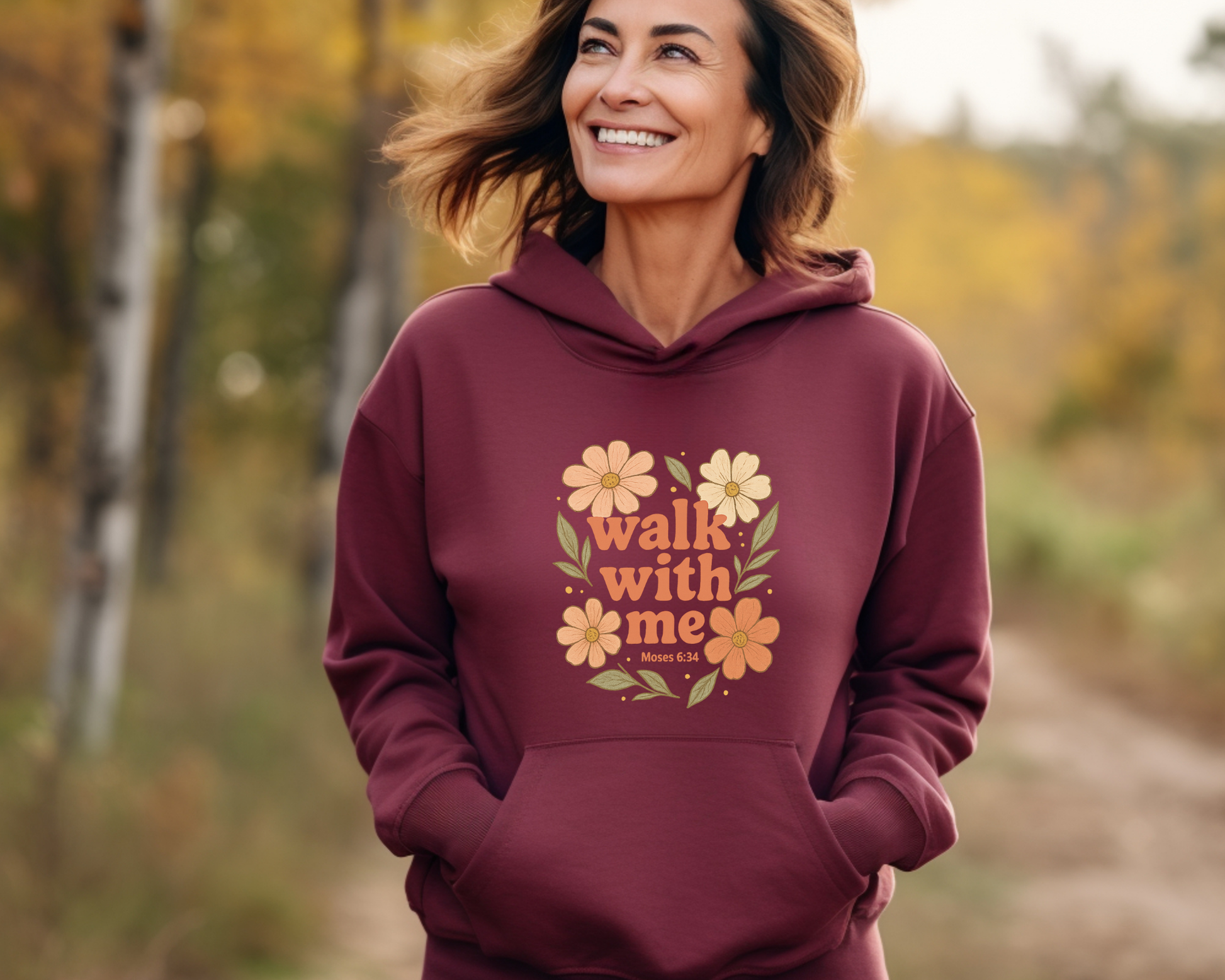 2026 Girls Camp | Walk With Me | Moses 6:34 | Mountain Range Hoodie La Bella Rose Boutique
