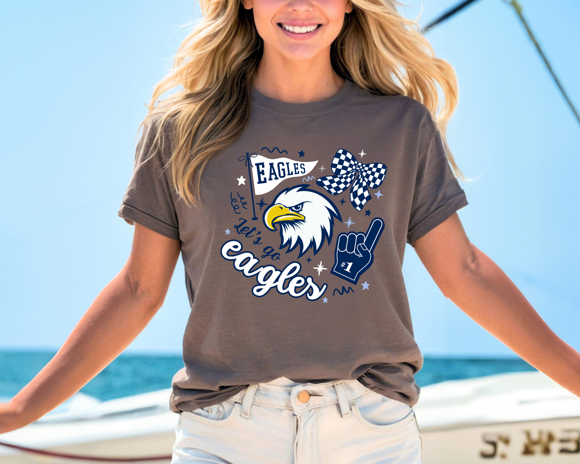 Eagle Rock "Let's Go Eagles" Adult Tees La Bella Rose Boutique