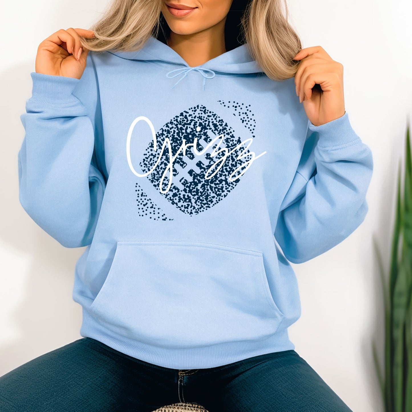 Faded football Hoodie La Bella Rose Boutique