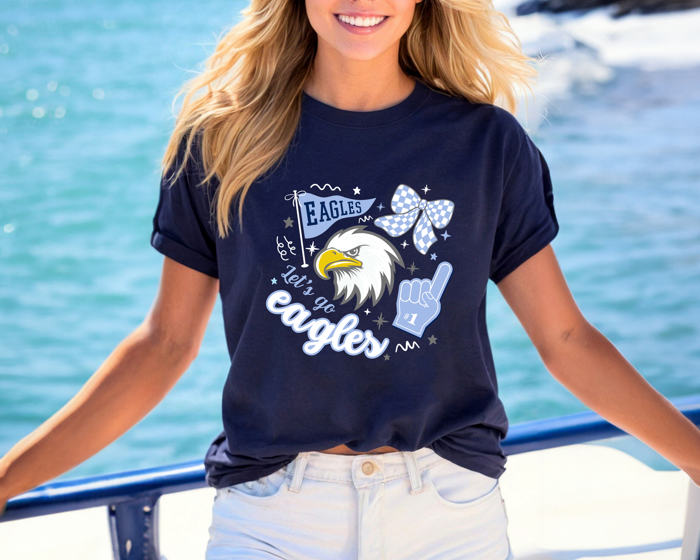 Eagle Rock "Let's Go Eagles" Adult Tees La Bella Rose Boutique