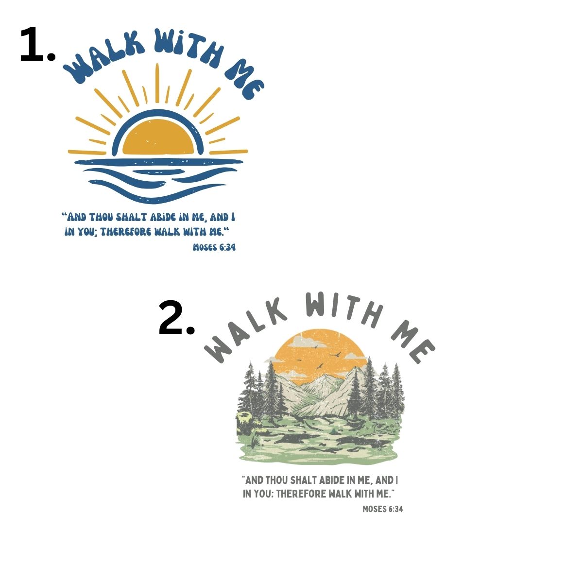 Walk With Me | Moses 6:34 | Minimalist Tote Bags SUNRISE La Bella Rose Boutique