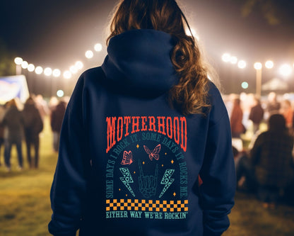 Motherhood Rock On Arch Hoodie