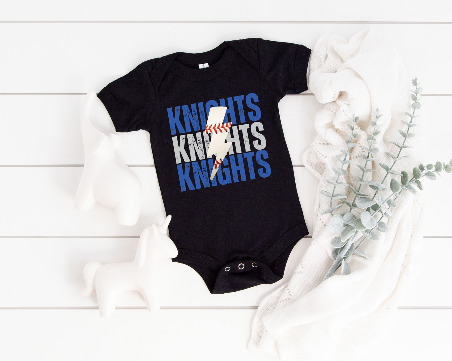 Custom Lightning Baseball Baby Bodysuit