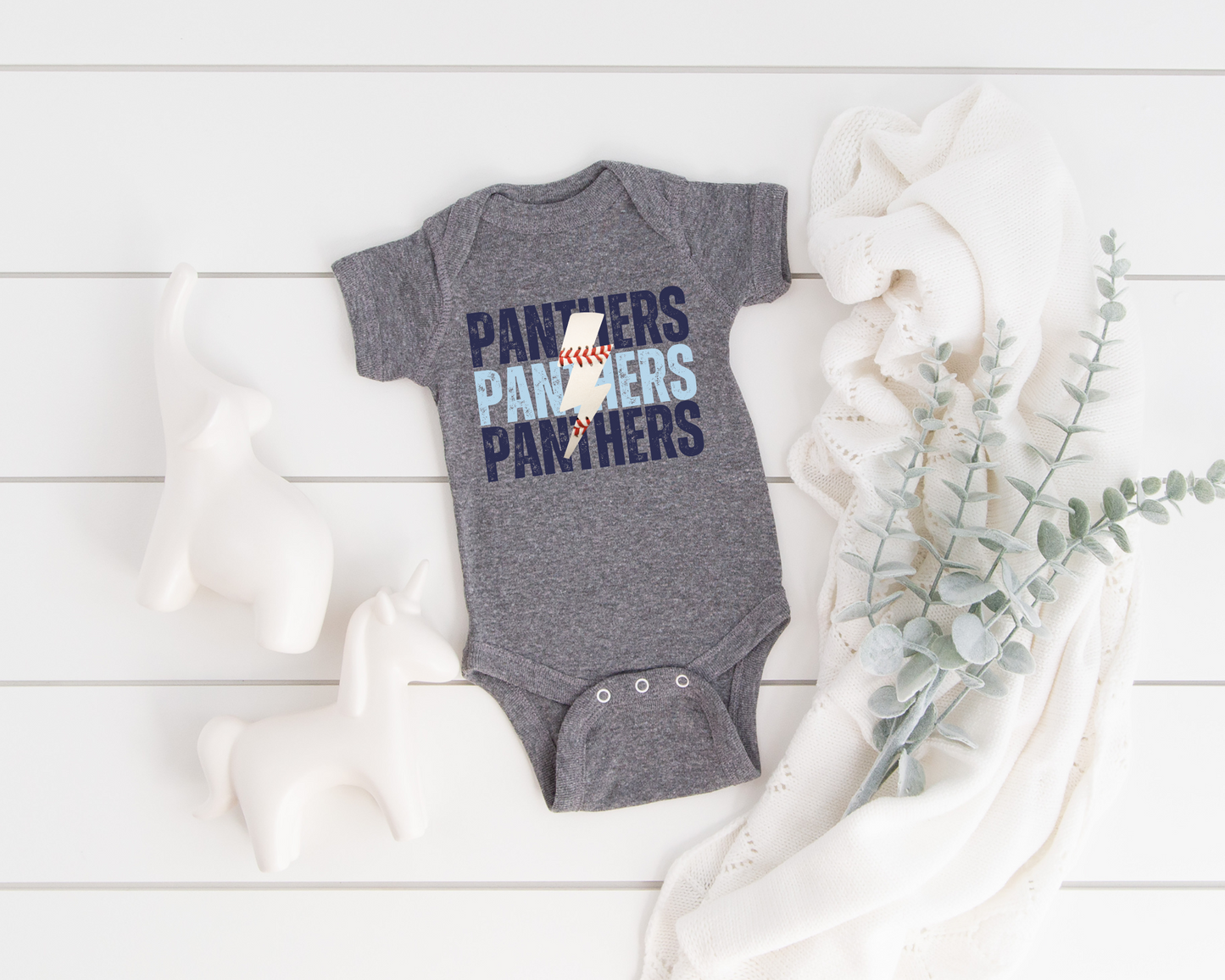 Custom Lightning Baseball Baby Bodysuit