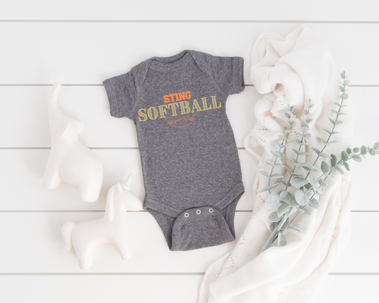 Vintage Softball Baby Bodysuit