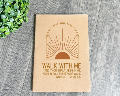 Walk with me Moses 6:24 notebook Sunset boho La Bella Rose Boutique