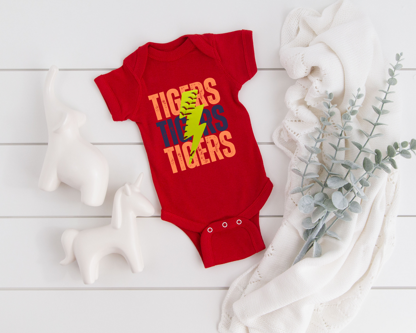 Custom Lightning Softball Baby Bodysuit