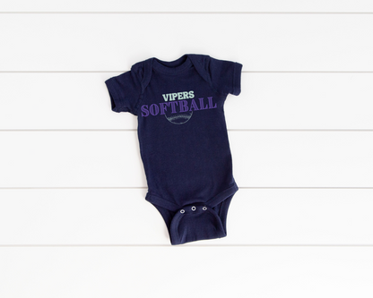 Vintage Softball Baby Bodysuit