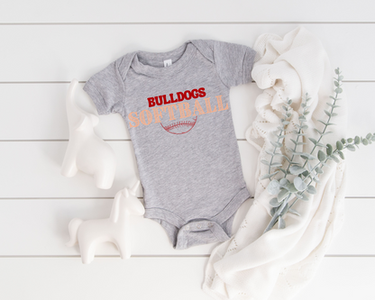 Vintage Softball Baby Bodysuit