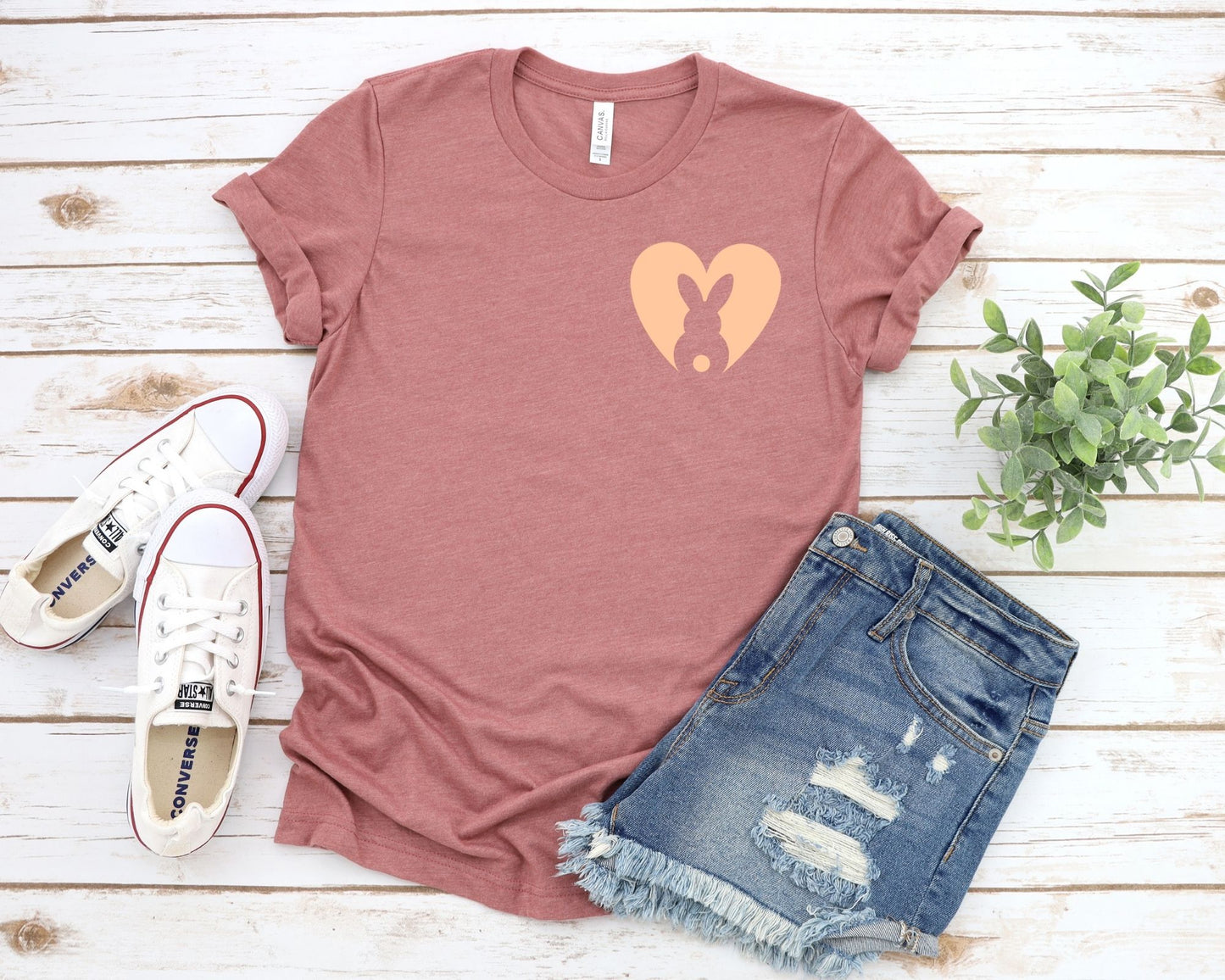 Personalized Easter Bunny Heart Tee