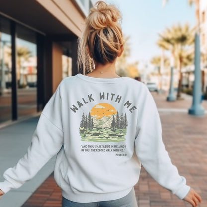 Walk With Me | Moses 6:34 | Sunset Sweatshirt Sunsets boho La Bella Rose Boutique