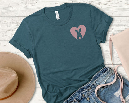 Personalized Easter Bunny Heart Tee