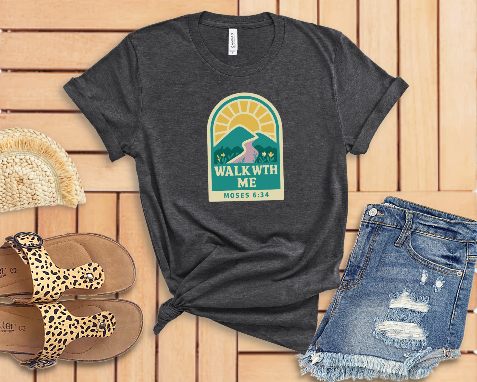 Walk With Me | Moses 6:34 | Nature Tees La Bella Rose Boutique